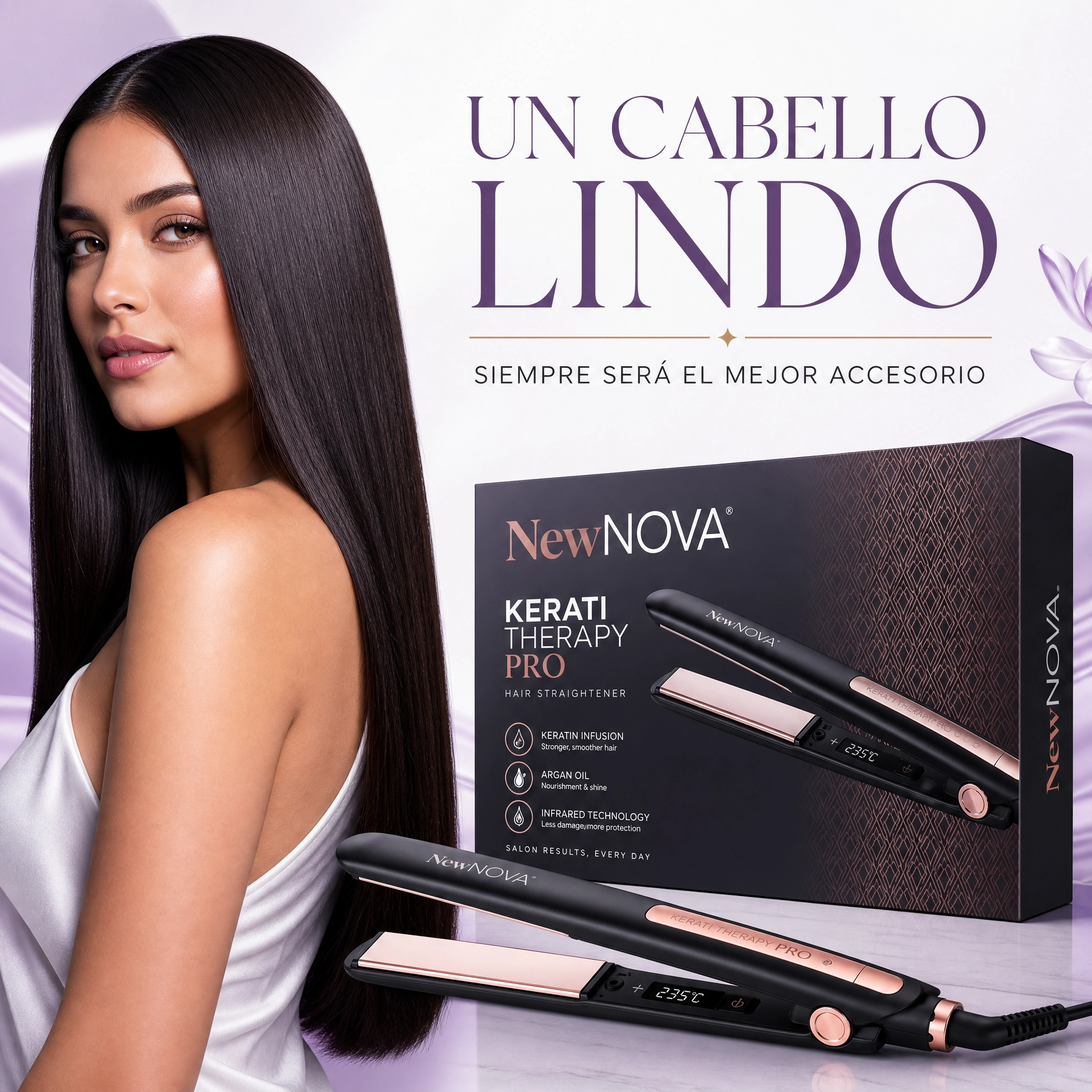 Ceramic Keratin Hair Straightener for Smooth Salon-Grade Hair | Fast heat-up for busy mornings | Frizz control with keratin infusion | Adjustable settings for all hair types | Easy one-hand styling
